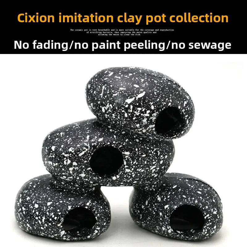 Fish & Shrimp Breeding Cave Resin Stone Aquarium Shelter Decor