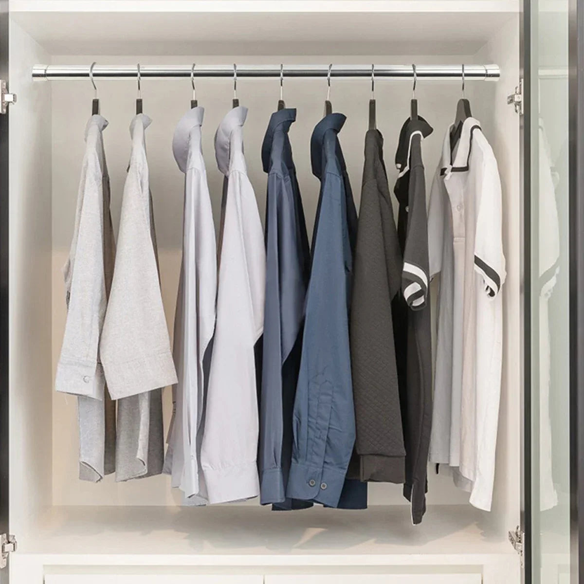 Extendable Clothing Rail 56–100cm Stainless Steel Wardrobe Rod