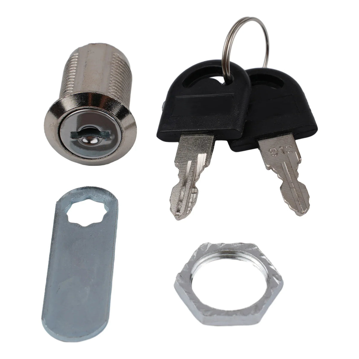 Cam Lock 16–30mm Zinc Alloy Cabinet Drawer Mailbox Lock + 2 Keys