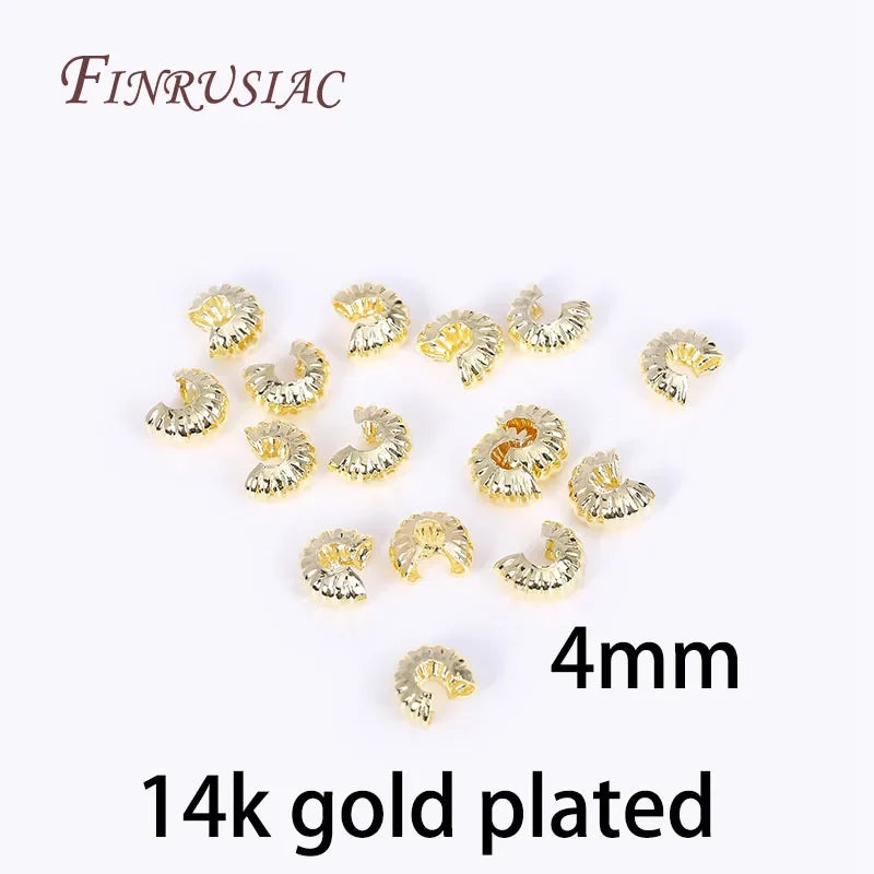 14K/18K Gold Plated 4mm Crimp Bead Covers | DIY Jewelry Findings