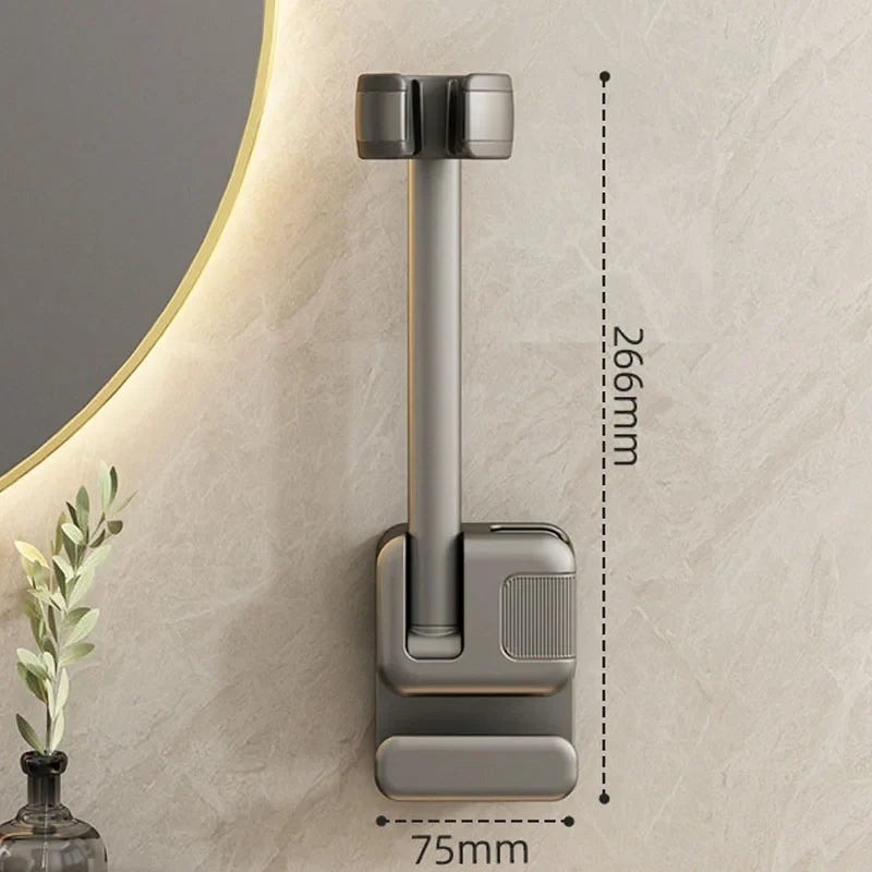 Wall-Mounted No-Drill Hair Dryer Holder & Bathroom Rack