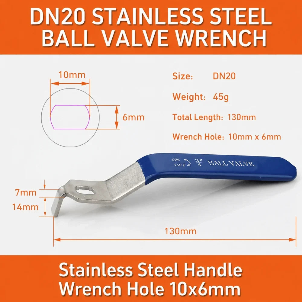 Stainless Steel Ball Valve Lever Handle DN15–DN50 | 6 Sizes