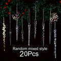 20 Pcs Clear Acrylic Christmas Icicle Ornaments – Crystal Decor