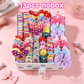 73PCS Girls Hair Accessories Set – Clips, Ties & Barrettes