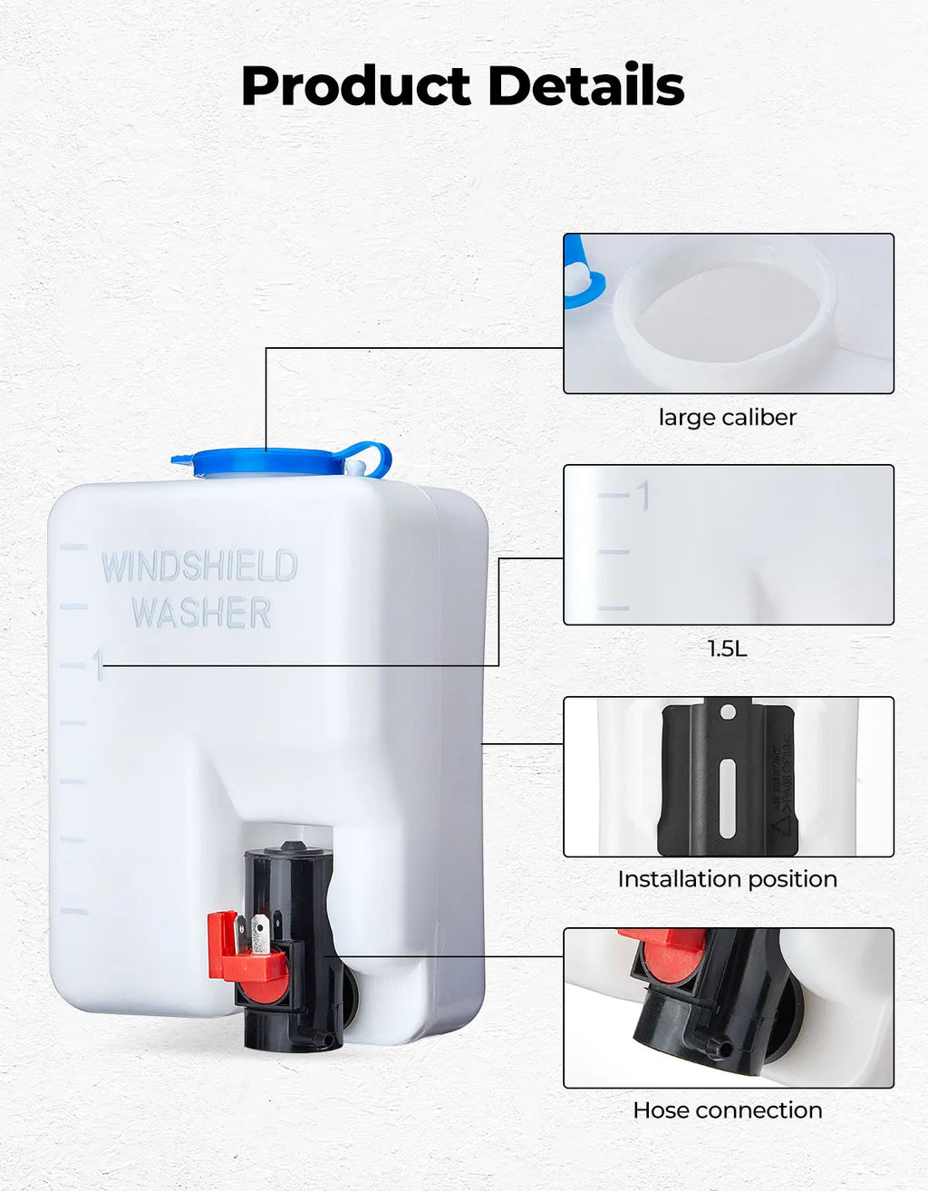 12V Universal Windshield Washer Pump & Reservoir Kit – UTV/ATV