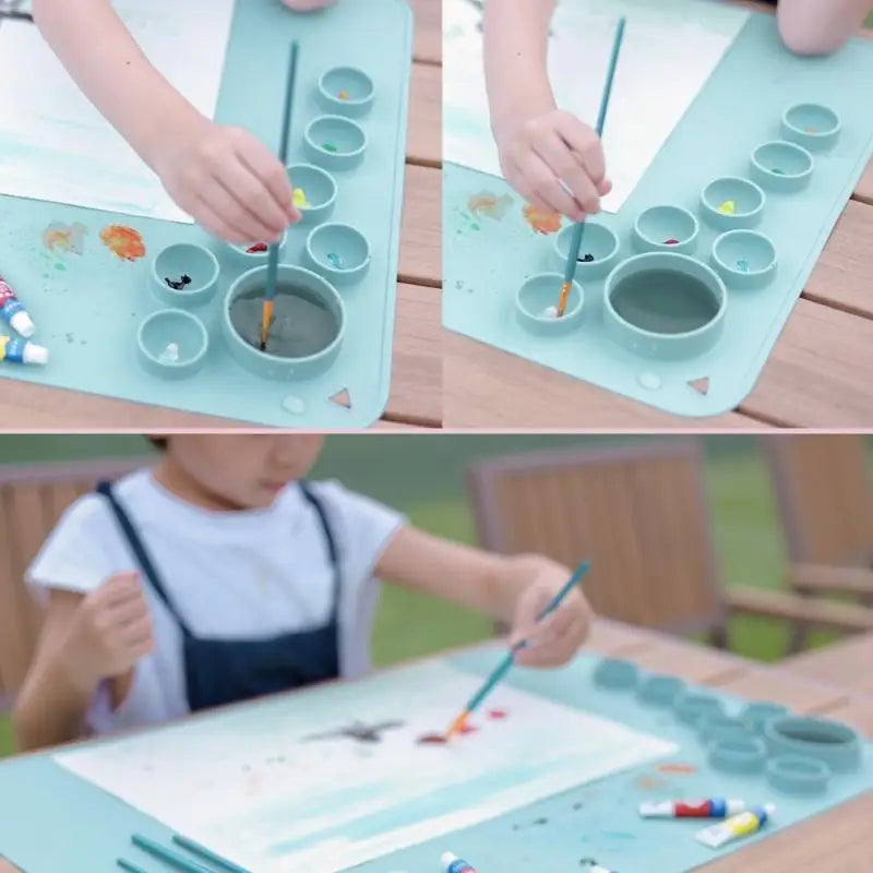 Silicone Art Painting Pad 23.6x15.7" | Palette & Brush Rest