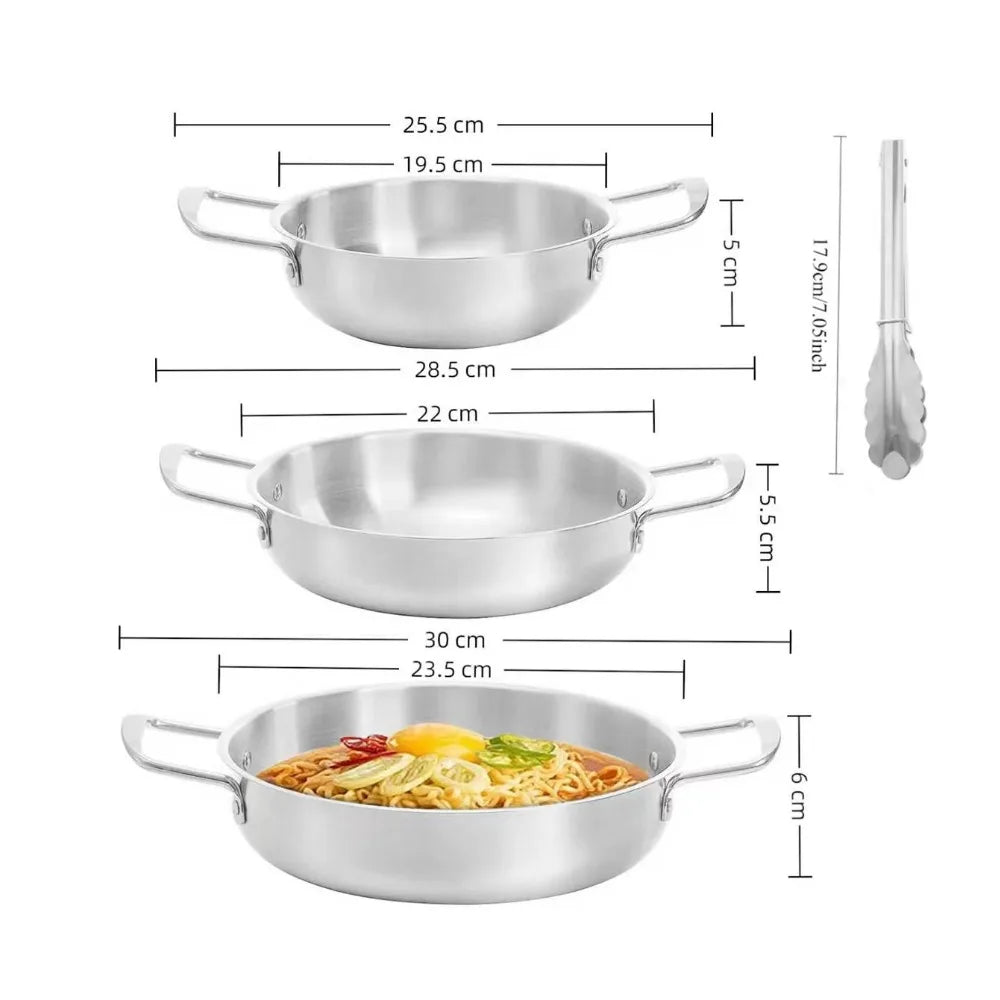 4-Piece Stainless Steel Noodle Soup Pot & Tong Set