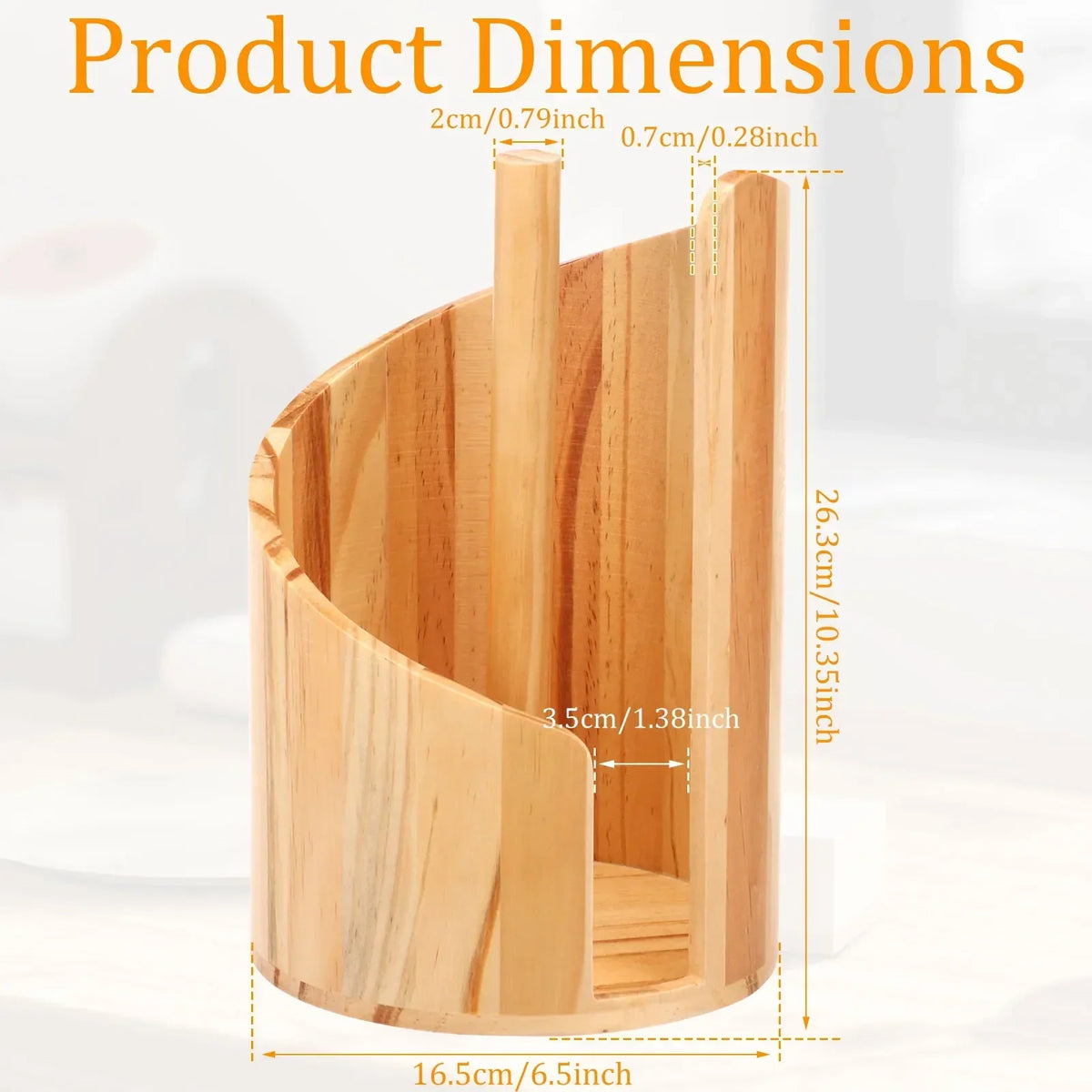 Wooden Spiral Paper Towel Holder – Countertop Stand