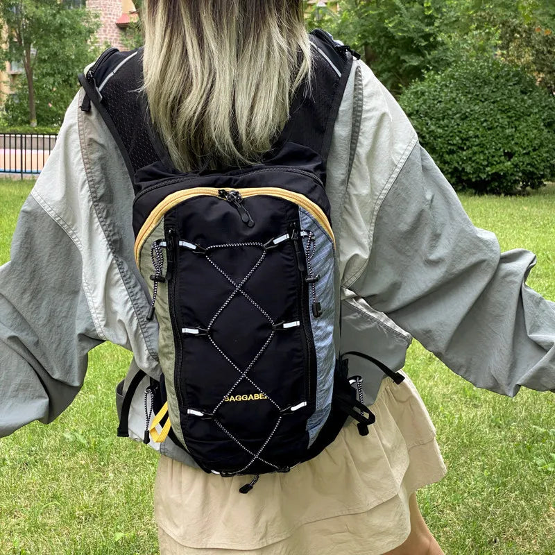 Nixie Color-Block Plaid Hiking Backpack – Unisex Travel Bag