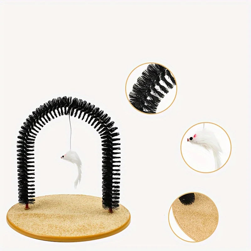 Cat Arch Self-Grooming Brush & Scratching Pad – Interactive Toy