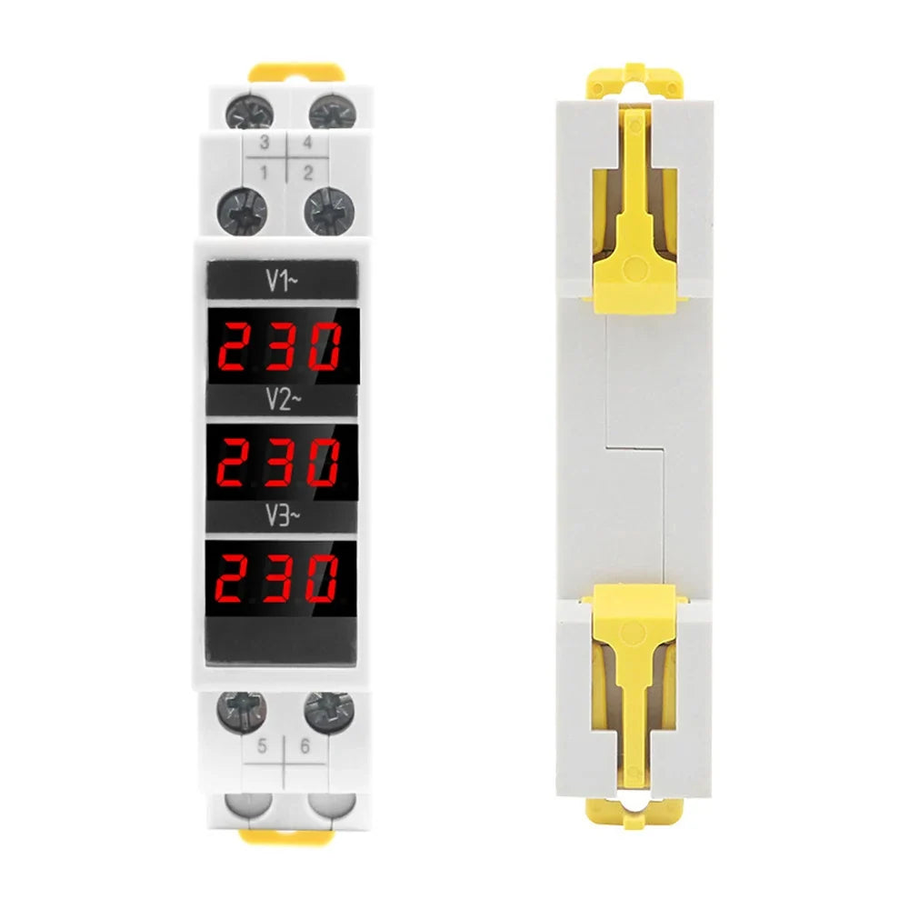 SDM010 DIN-Rail Three-Phase AC Digital Voltmeter 80–500V