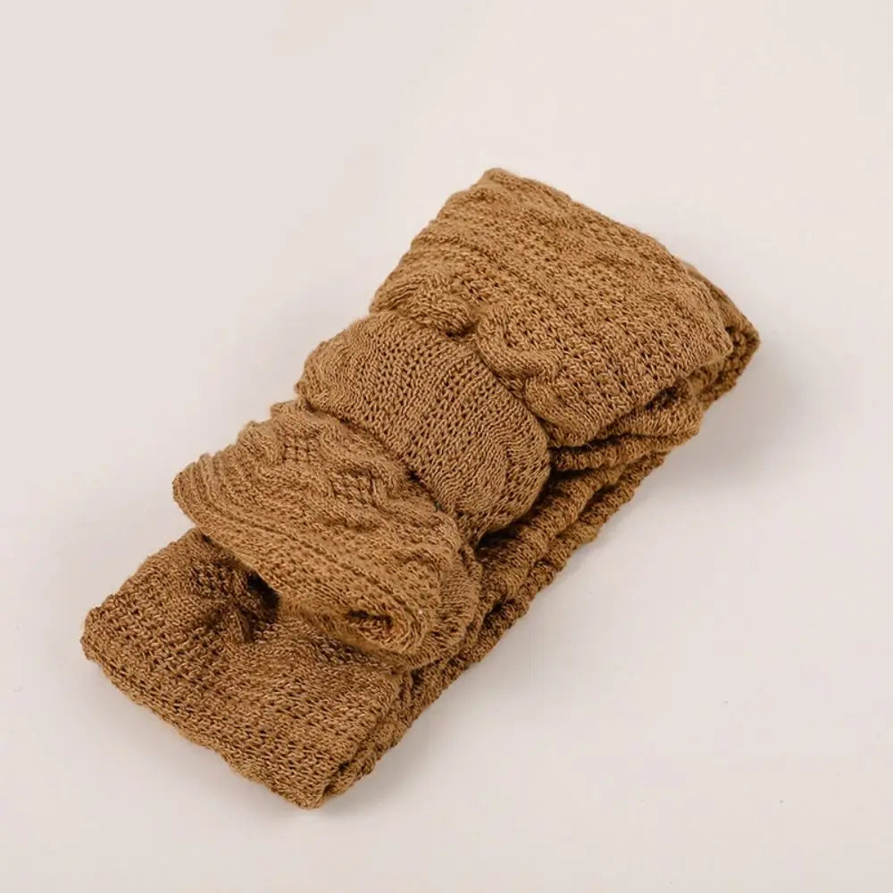 Baby Wide Jacquard Knit Headband – Warm Elastic Winter Wrap