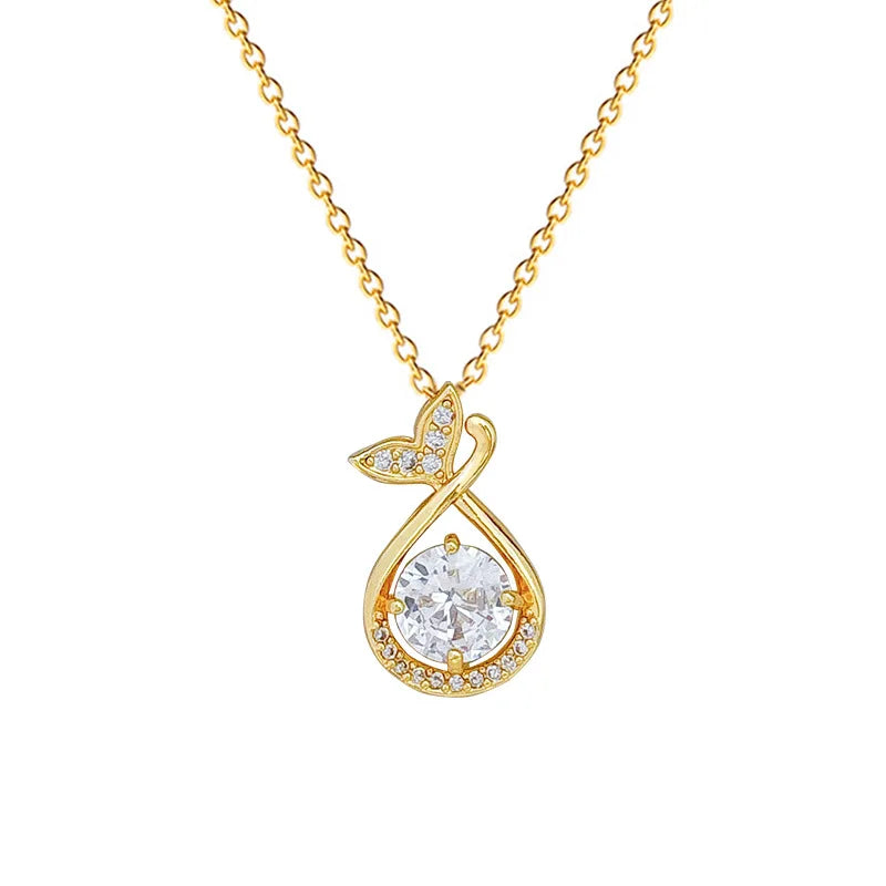 Copper Pendant Necklace Women | Stainless Steel Clavicle Chain