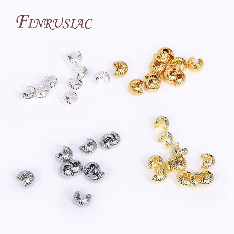 14K/18K Gold Plated 4MM Crimp Bead Covers – DIY Jewelry Findings