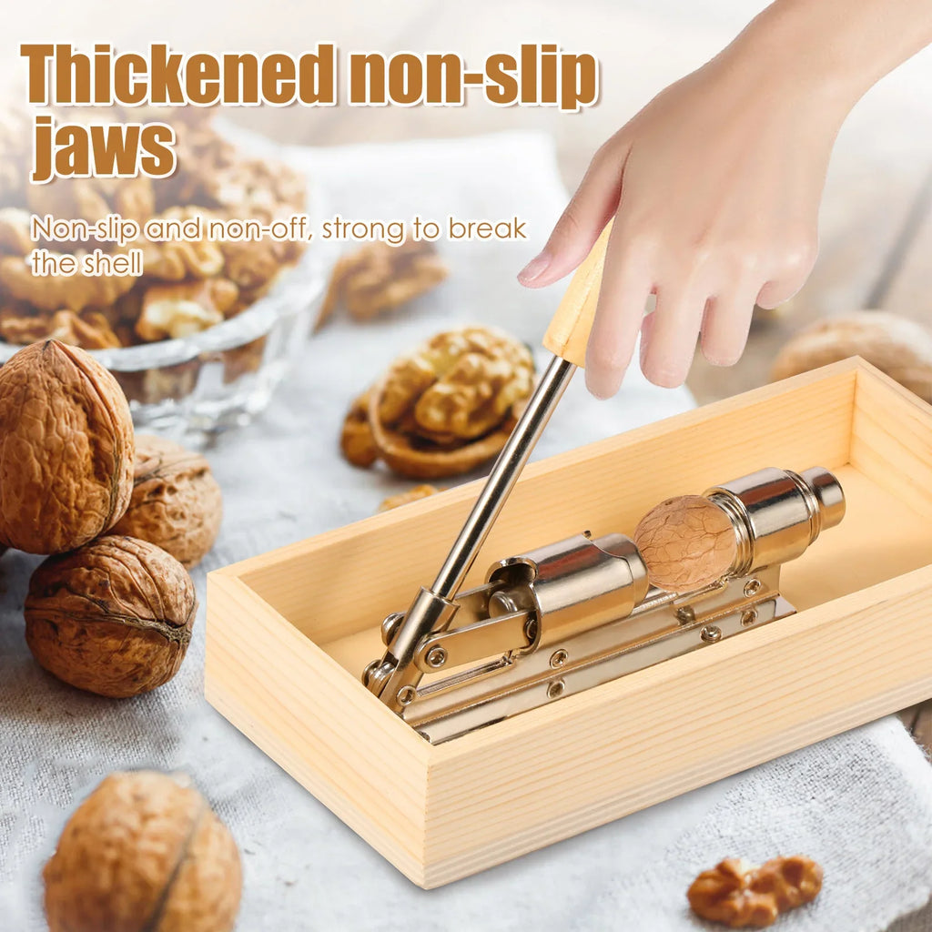Pecan Nutcracker Stainless Steel & Wood Nut Cracker Tool
