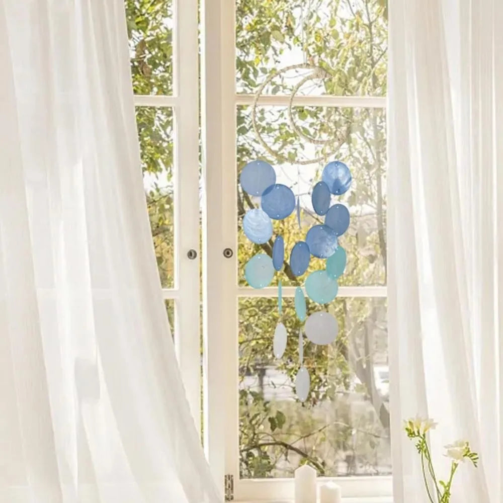 Shell Moon Wind Chimes – Natural Shell Dream Catcher Décor