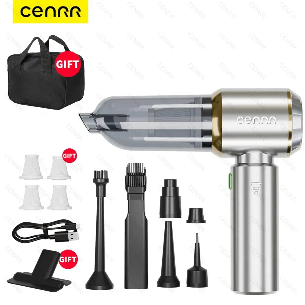 CENRR Cordless Car Vacuum – 100W HEPA Handheld Wet & Dry