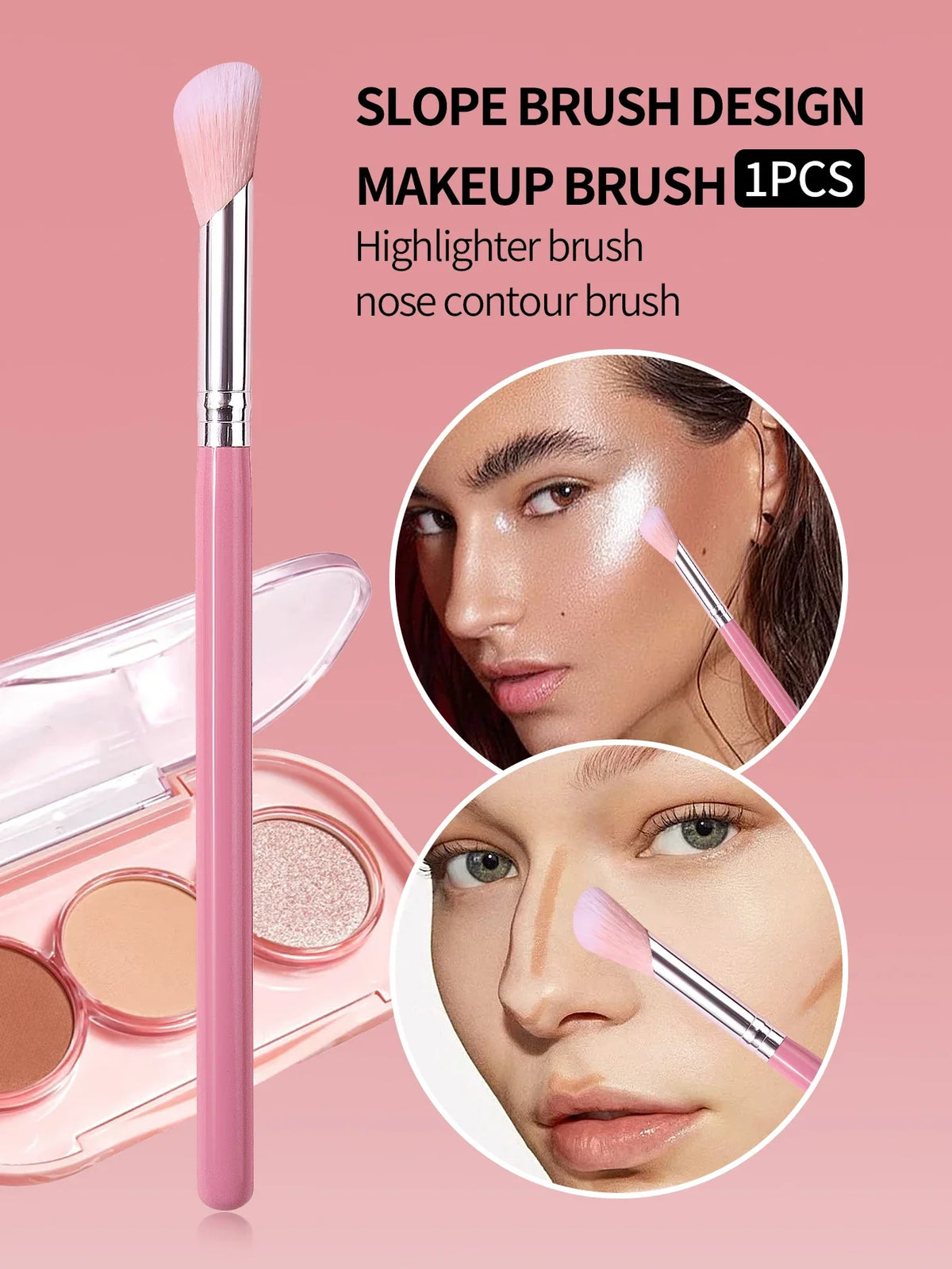Pink Angled Highlight & Contour Brush – Nose Shadow Tool