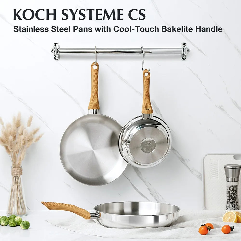 KOCH SYSTEME CS 10" Non-Stick Stainless Steel Frying Pan & Lid