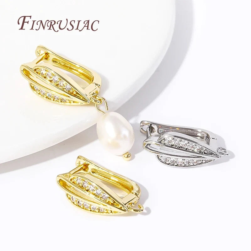 18K Gold Plated Zircon Earring Hooks – DIY Jewelry Findings