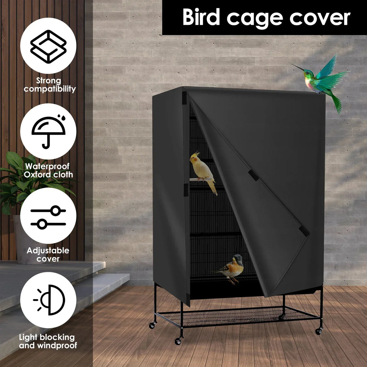 Waterproof Bird Cage Cover – Oxford Night Cover for Parrots