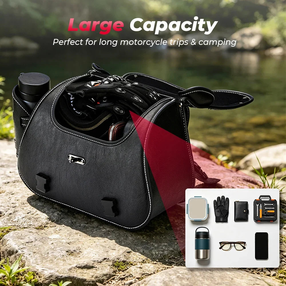 KEMITOUR Motorcycle Saddlebags PU Leather Throw Over Side Bags