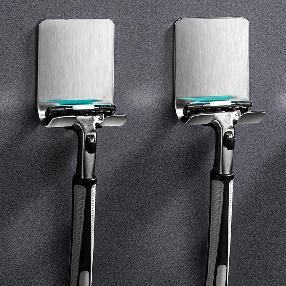 No-Drill Wall Razor & Shaver Holder – Bathroom Hook Organizer