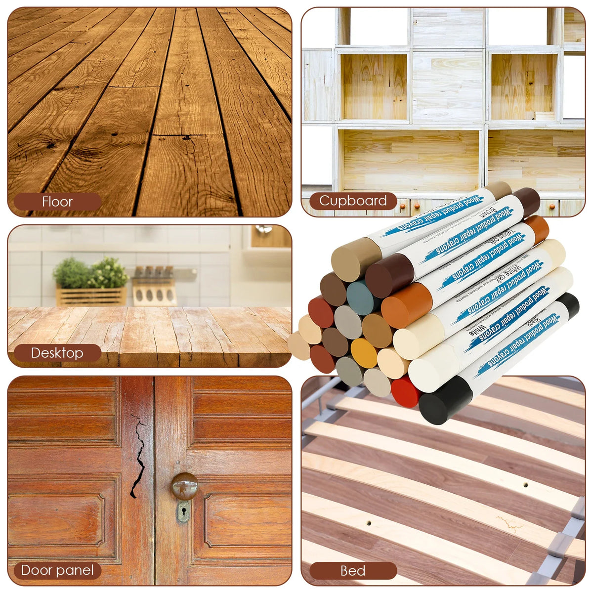 Wood Furniture Repair Pen & Filler Sticks – 18-Color Kit