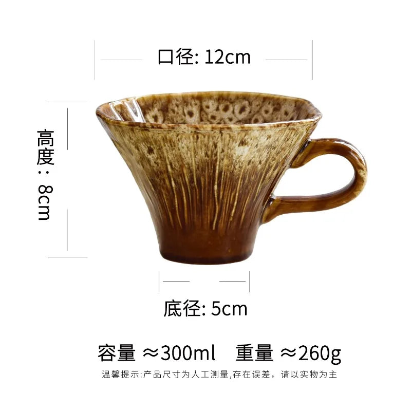 Vintage Handmade Kiln-Fired Ceramic Coffee Mug | 301-400ml