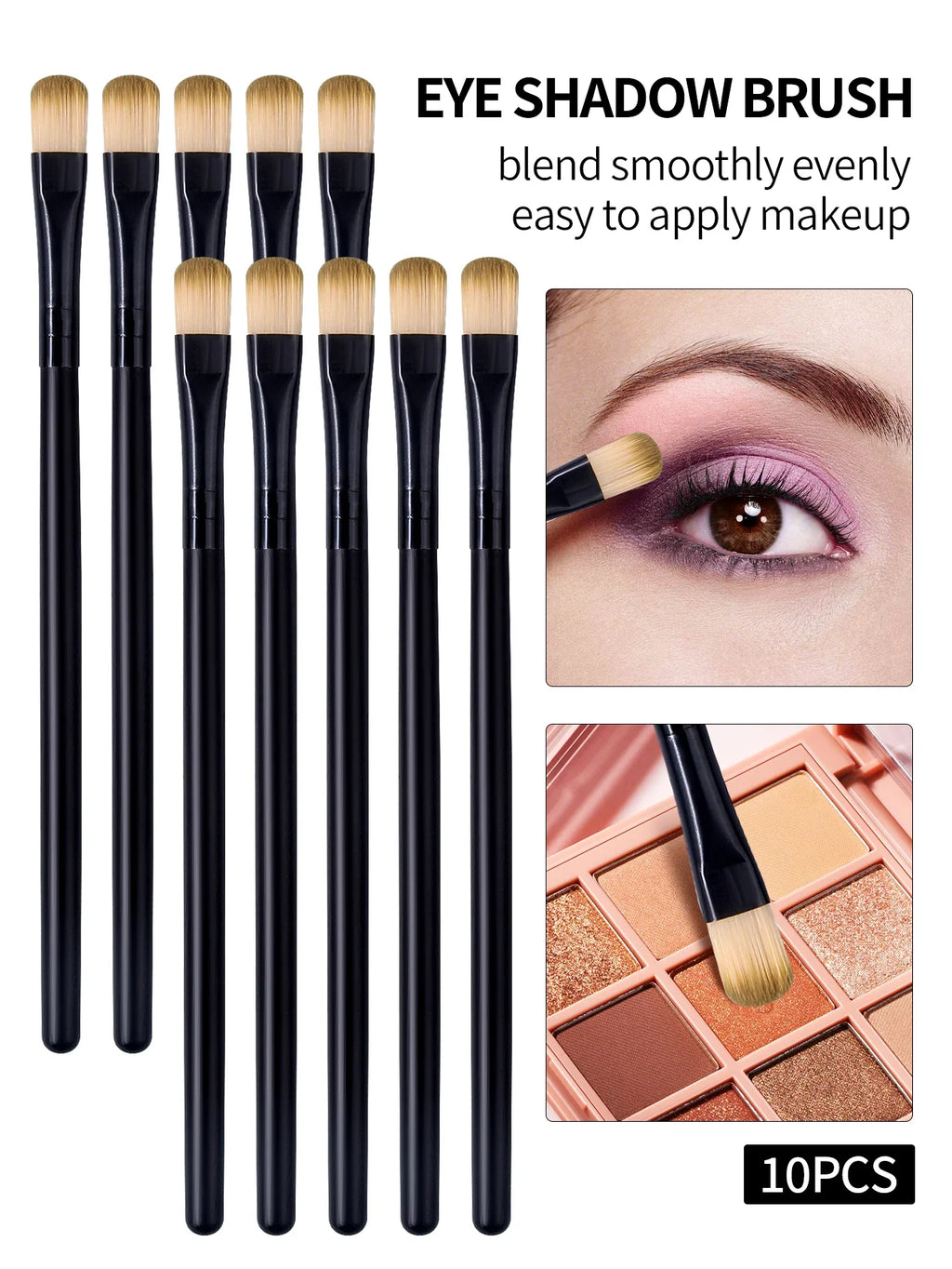10-Piece Eye Makeup Brush Set – Eyeshadow, Liner & Brow