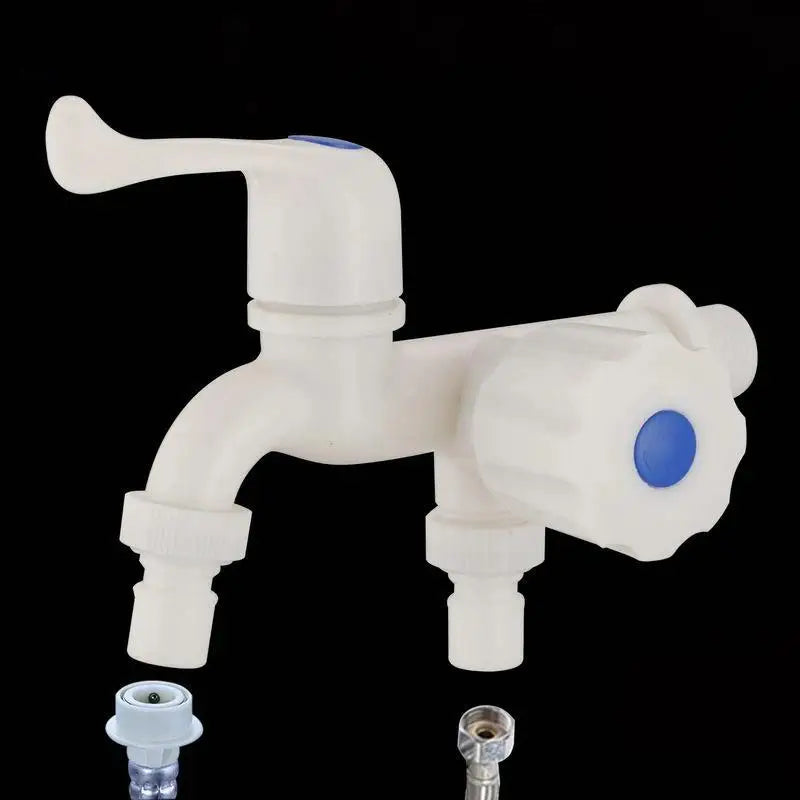 Dual Outlet G1/2" Water Tap – Independent Control & Hose Adapters