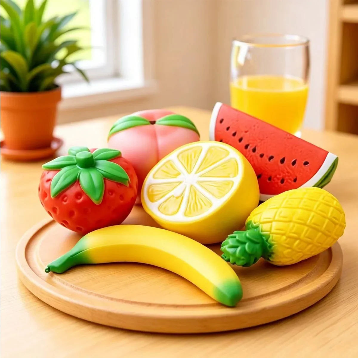 Peach Squishy Slow Rising PU Kawaii Fidget Squeeze Toy