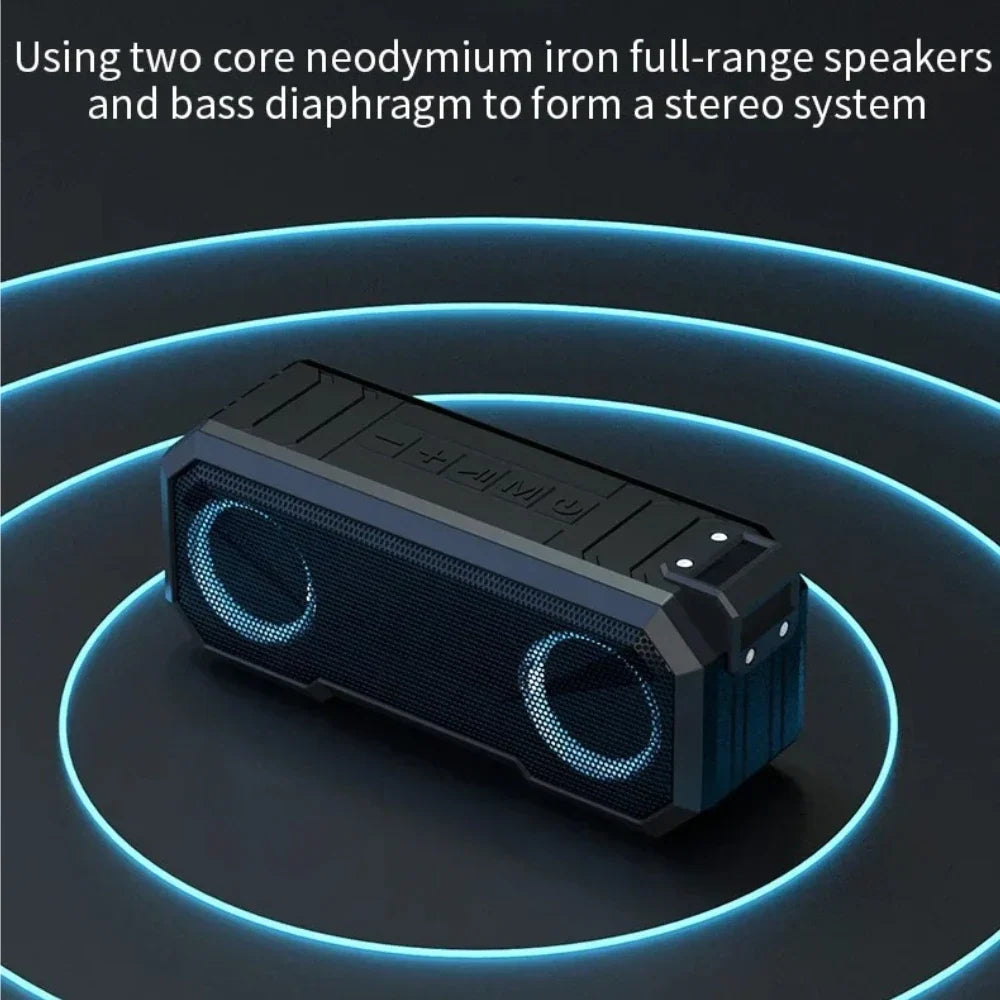 STONEGO IPX7 Waterproof Bluetooth Speaker LED Bass FM Radio