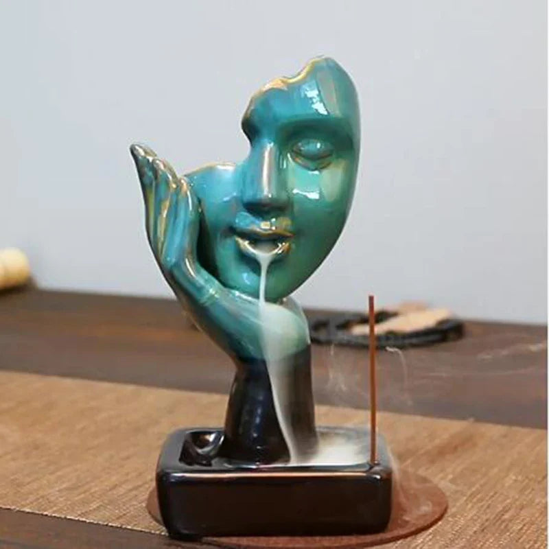 Ceramic Backflow Incense Burner – Sandalwood Stick Holder