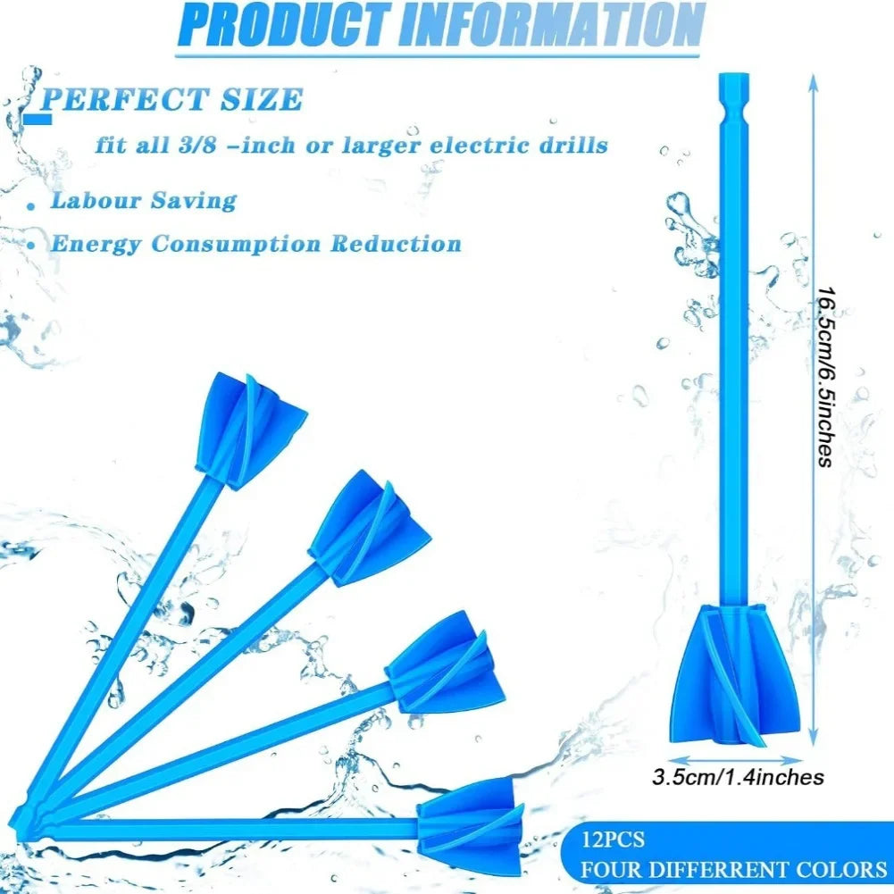DAZZLEEX 8-Piece Epoxy Resin Mixer Drill Bits | Paint Mixing Rod