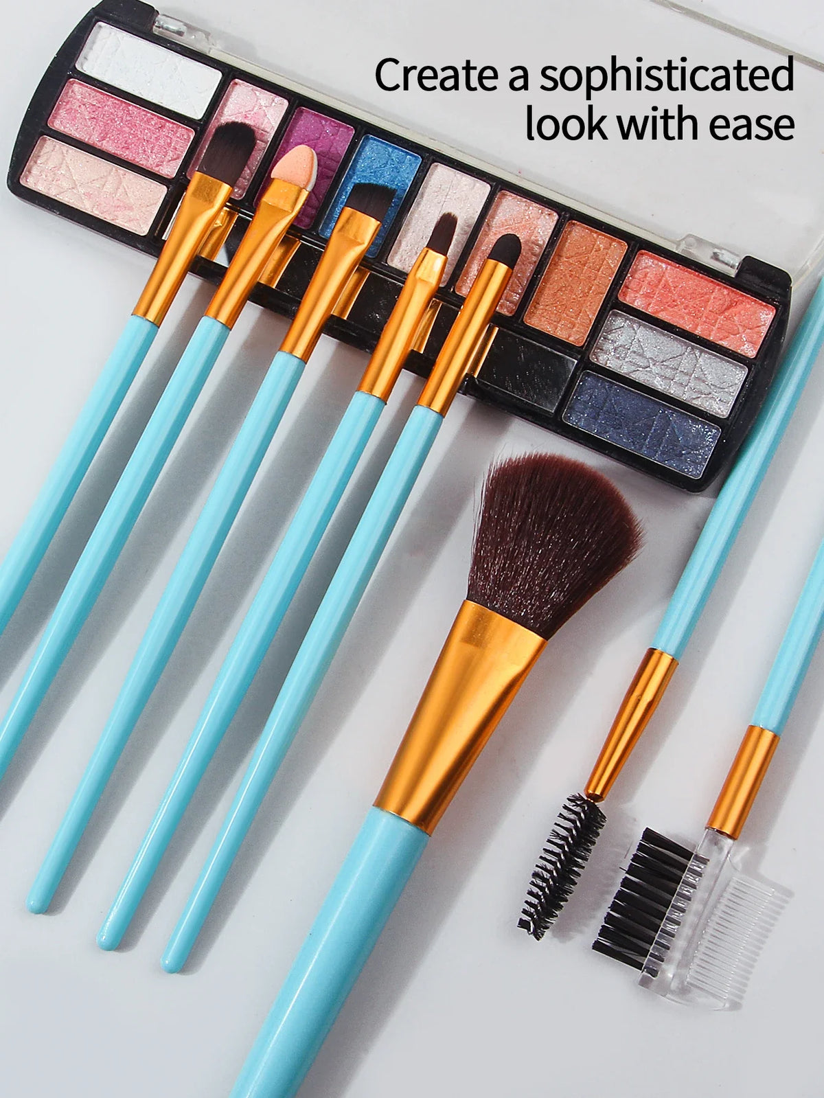 Nixie 8-Piece Makeup Brush Set – Blush, Eye & Brow Brushes