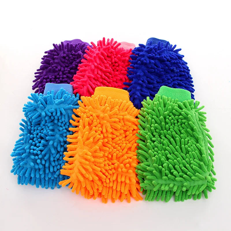 Chenille Car Wash Mitt – Scratch-Free Microfiber Detailing Glove