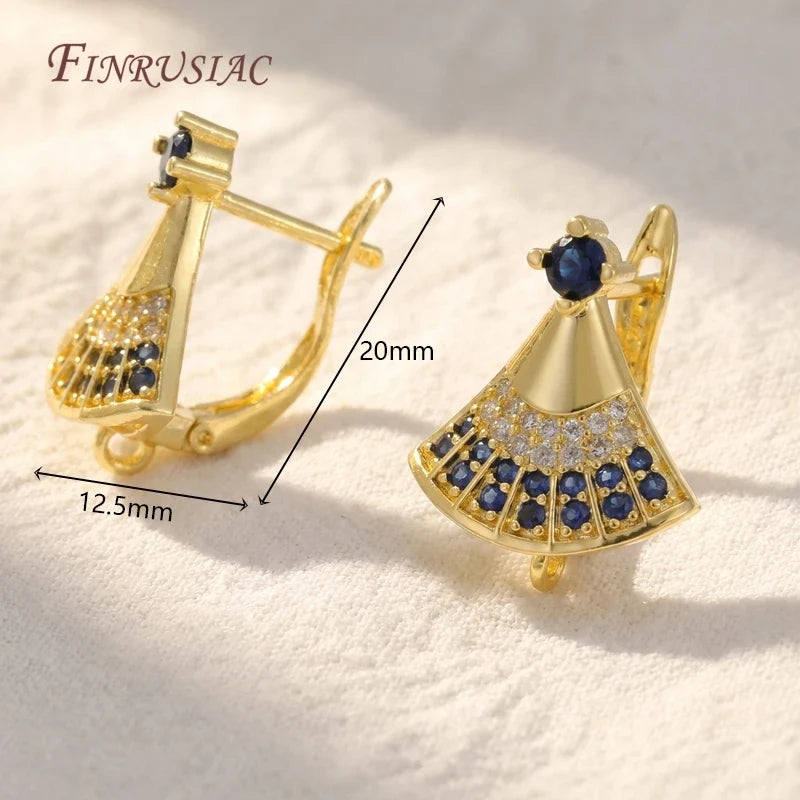 Fan Twist Wave Leverback Earring Hooks 18K Gold Plated DIY