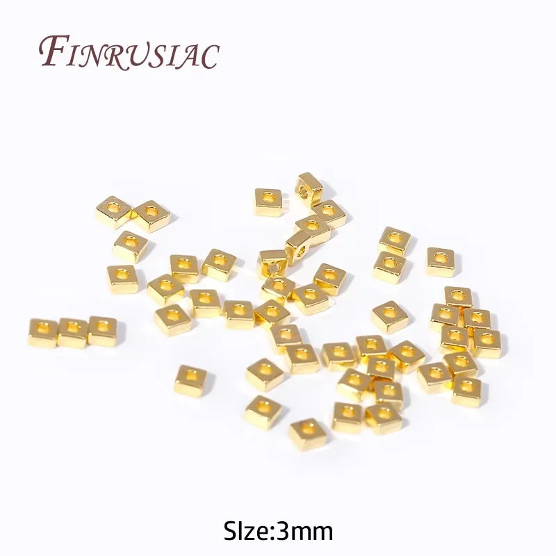 6mm 18K Gold Plated Brass Round Spacer Beads | DIY Jewelry