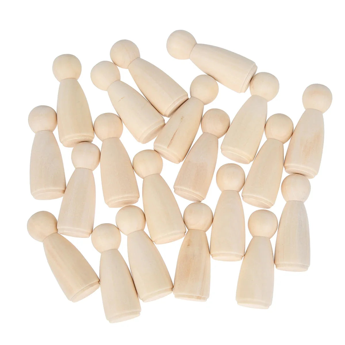 Wooden Peg Dolls Unpainted Unfinished DIY Figures 5/10/20 Pcs