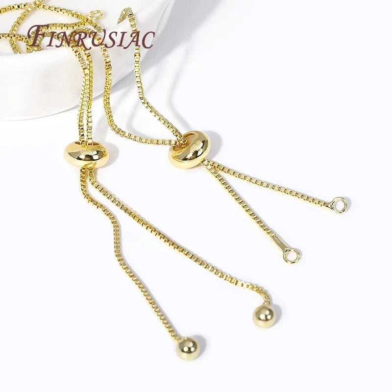 18K Gold Plated Box Chain Bracelet DIY Jewelry Making Component