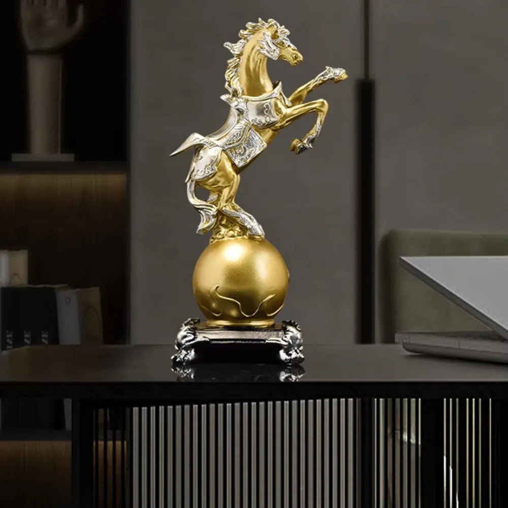 Feng Shui Lucky Horse Statue – Resin Home Office Décor