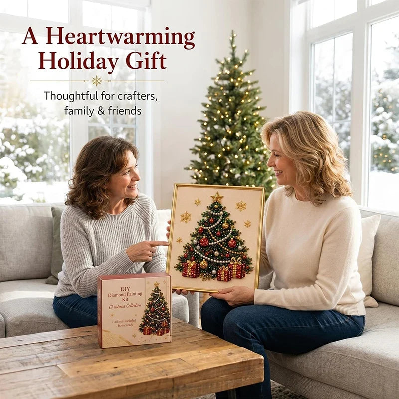 Christmas Diamond Painting Kit with Frame | DIY Pearl Bead Art
