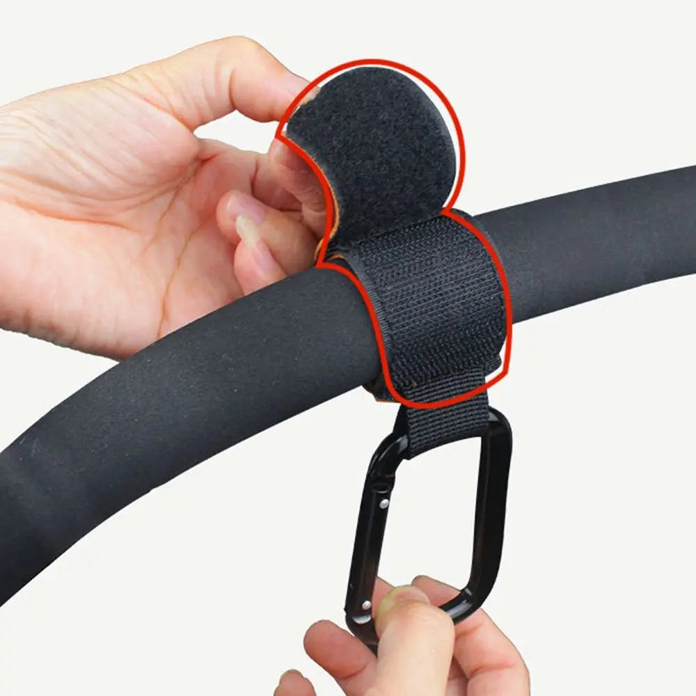 Universal Adjustable Stroller Hook | Brown Carabiner Clip