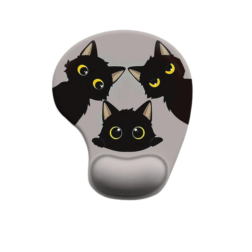 Cartoon Animal Mouse Pad with Non-Slip Ergonomic Wrist Rest