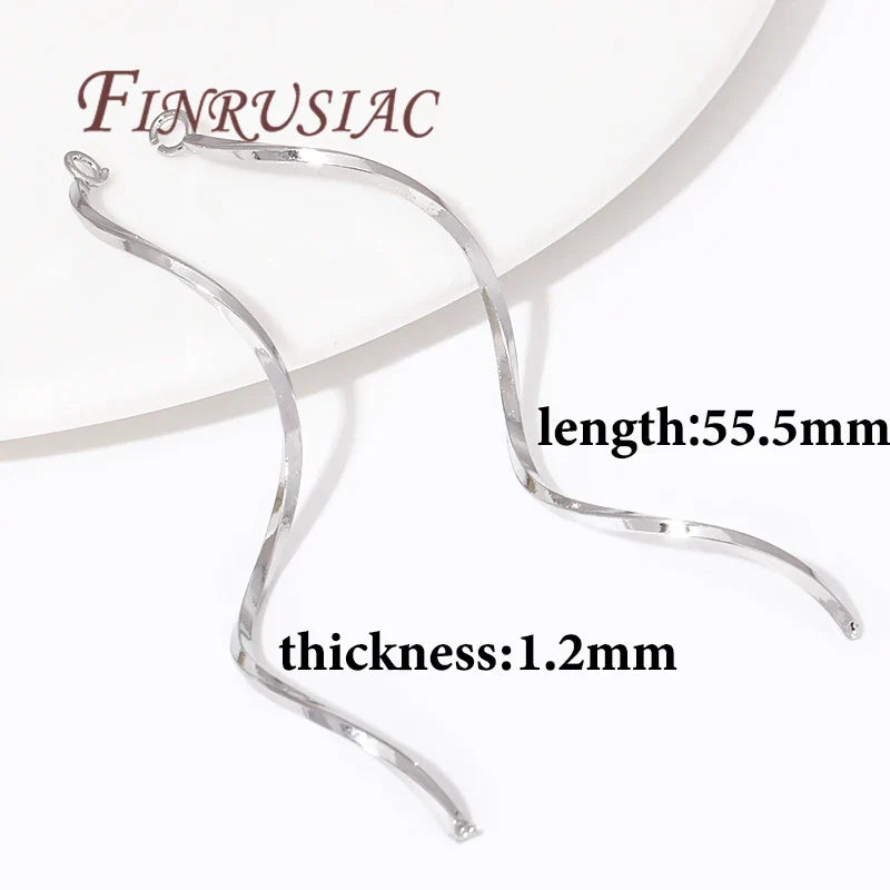 18K Gold Plated S-Shape Wavy Earwire Connector | DIY Jewelry