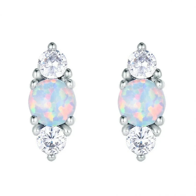 Women's Pink Simulated Opal Dangle Stud Earrings | Wedding Gift