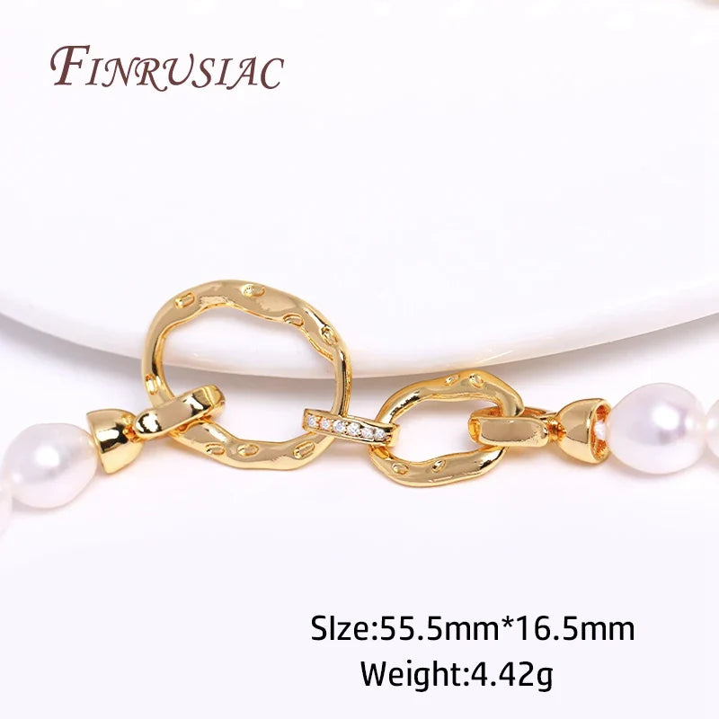 18K Gold Plated Zircon Bead Clasp | DIY Necklace Jewelry