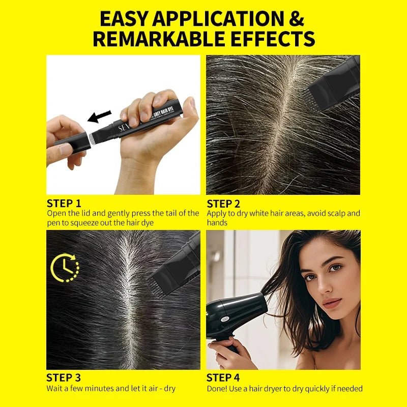 SEVICH Hair Dye Pen – Instant Gray Root Coverage Stick 20ml