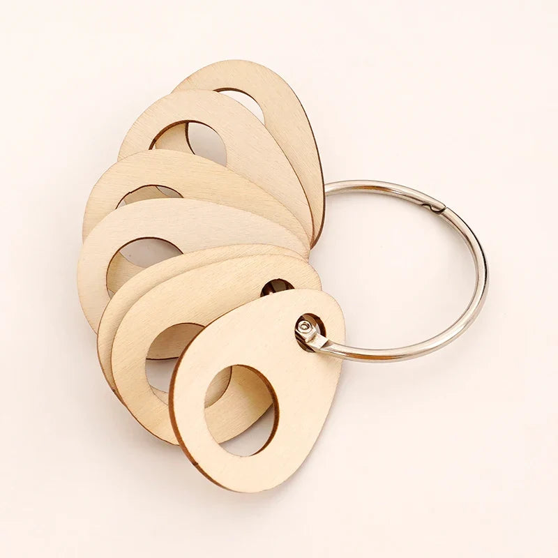 100Pcs Wooden Teardrop Cross-Stitch Thread Organizer Spools